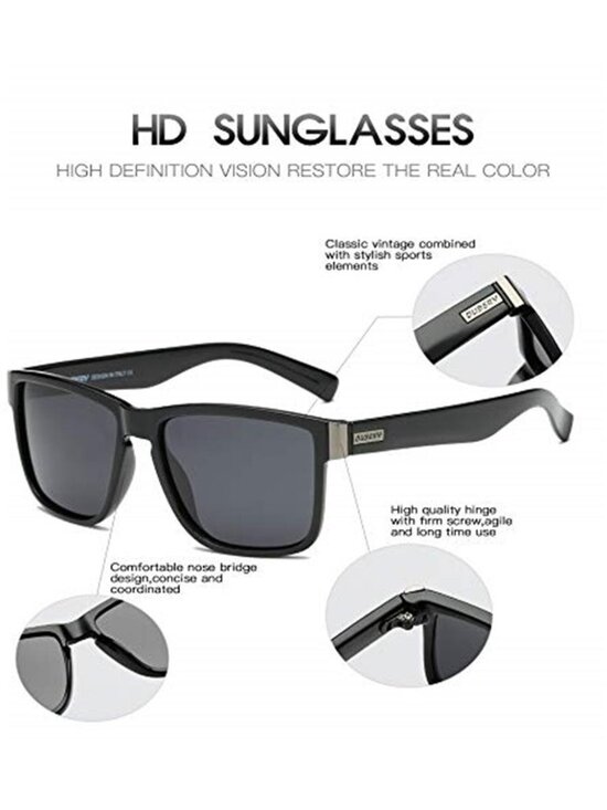 Polarized Rectangle Sunglasses UV400 Classic Fashion Unisex Outdoor Eyewear main image 6